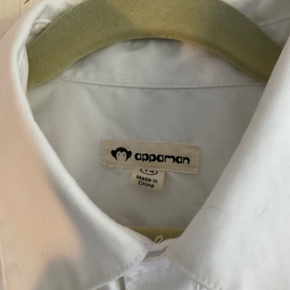 APPAMAN PREMIUM WHITE STANDARD BUTTON DOWN SHORT SZ: 14 - Picture 4 of 9